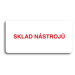 Accept Piktogram "SKLAD NÁSTROJŮ" (160 × 80 mm) (bílá tabulka - barevný tisk bez rámečku)