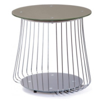 Odkládací stolek Rivoli, kov/cappuccino sklo