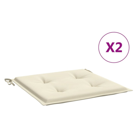vidaXL Podušky na zahradní židli 2 ks krémové 50x50x3 cm látka oxford
