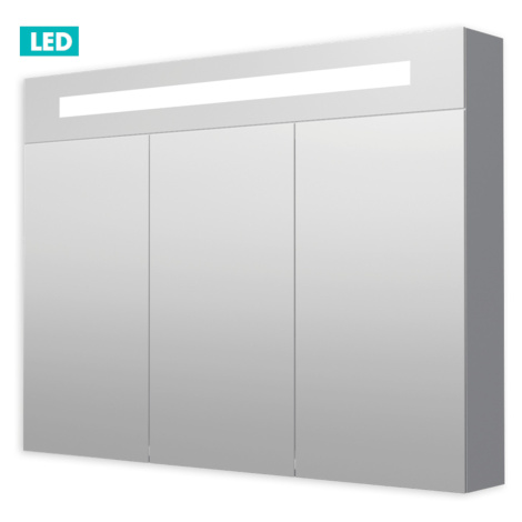 Zrcadlová skříňka s osvětlením Naturel Iluxit 100x75 cm MDF šedostříbrná GALZS100LED