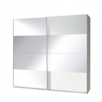 Šatní skříň Twister 2 Barva korpusu: Bílá, Rozměry: 225 cm, Dveře: Zrcadlo