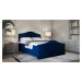 SFAB Kontinentální čalouněná postel ROMA (180x200 cm) Látka Velutto: Velutto 25 - Námořnická mod