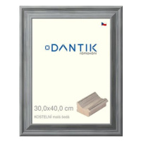 DANTIK rámeček 30 × 40, KOSTELNÍ malý šedý plexi čiré