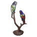 Clayre&Eef Dekorační světlo 6017, dva papoušci, styl Tiffany