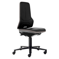 bimos Pracovní otočná židle NEON, kolečka, permanentní kontakt, koženka, šedý flexibilní pás