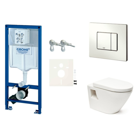 Cenově zvýhodněný závěsný WC set Grohe do lehkých stěn / předstěnová montáž+ WC Vitra Integra SI SAT