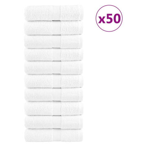 vidaXL Premium ručníky na ruce SOLUND 50 ks bílé 30x30cm 600 g/m²