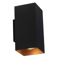 Designové nástěnné svítidlo černé se zlatým čtvercem - Sab
