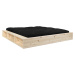 Dvoulůžková postel z masivního dřeva s černým futonem Comfort Karup Design Ziggy, 140 x 200 cm