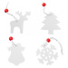 Závěsné Vánoční dekorace SHY-W8569 bílé (16 ks)