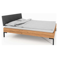 Dvoulůžková postel z dubového dřeva s čalouněným čelem 180x200 cm Abies 1 – The Beds