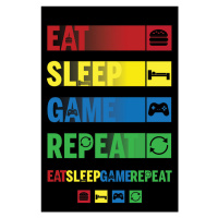 Plakát, Obraz - Eat Sleep Game Repeat, 61 × 91.5 cm