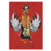 Ilustrace Winged guitar poster, Alex_Bond, 30 × 40 cm