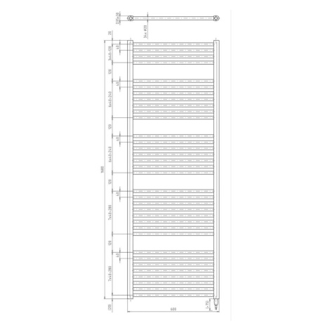 Aqualine DIRECT-E 600 x 1680 mm, ILE66TB