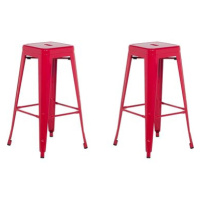 Sada 2 barové stoličky 76 cm červené CABRILLO, 96348