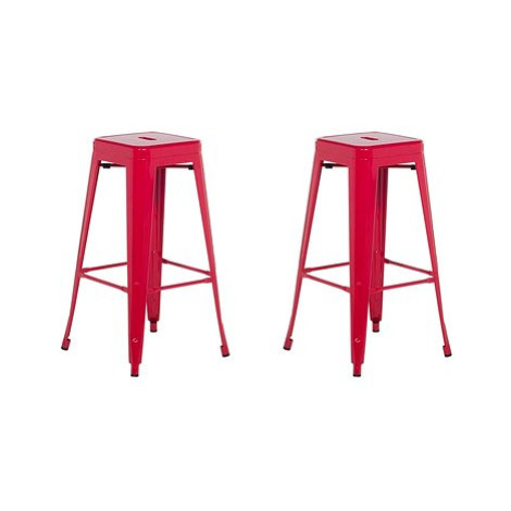 Sada 2 barové stoličky 76 cm červené CABRILLO, 96348 BELIANI