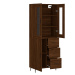 vidaXL Skříň highboard hnědý dub 69,5 x 34 x 180 cm kompozitní dřevo