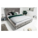 Estila Chesterfield luxusní manželská postel Caledonia stříbrné barvy 190cm