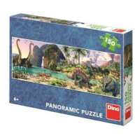 DINO Panoramic puzzle 150 dílků DINOSAUŘI U JEZERA