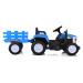 Mamido Dětský elektrický traktor s přívěsem New Holland modrý