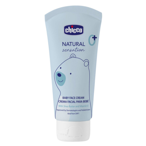 CHICCO Krém na dětskou tvář Natural Sensation s bambuckým máslem a vitaminem E, 0m+, 50 ml