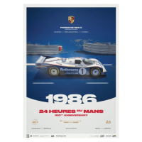 Umělecký tisk Porsche 962C - 24h Le Mans - 100th Anniversary - 1986, Automobilist, 50 × 70 cm