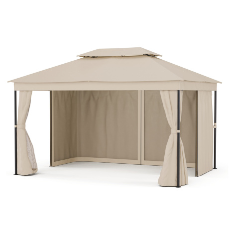 Blumfeldt Altán Mondo Dual 3x4 s dvojitou střechou a sítí proti hmyzu