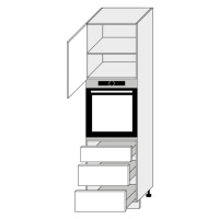 ArtExt Kuchyňská skříňka vysoká pro vestavnou troubu PLATINIUM | D14RU 3M Barva korpusu: Bílá