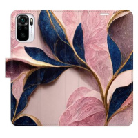 iSaprio flip pouzdro Pink Leaves pro Xiaomi Redmi Note 10 / Note 10S