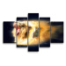 Obraz - 5-dílný Lev art - 125x90 cm