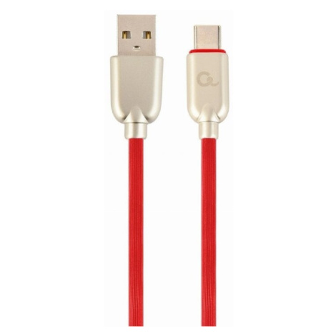Gembird kabel CABLEXPERT USB-A - USB-C, M/M, PREMIUM QUALITY, pogumovaný, 2m, červená - CC-USB2R