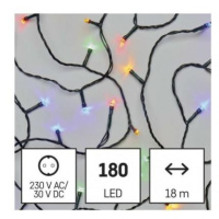 LED vánoční řetěz, 18 m, venkovní i vnitřní, rGB nebo CCT, časovač