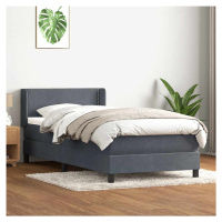 vidaXL Box spring postel s matrací tmavě šedá 80x210 cm samet