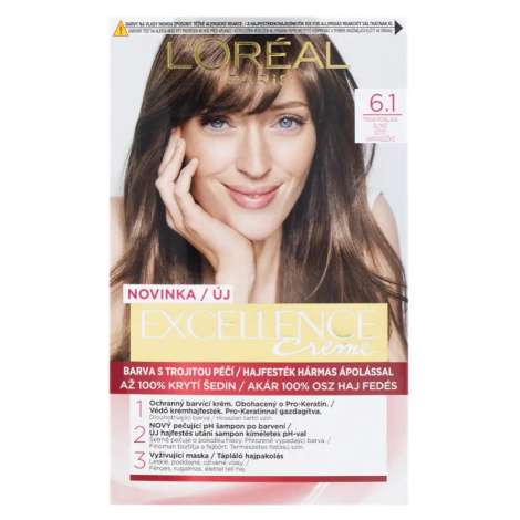 L'Oréal Barva na vlasy Excellence Creme 6.1 tmavá popelavá blond