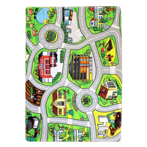 Dětský kusový koberec Silnice| zelený Typ: 140x200 cm