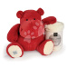 Plyšový hroch s dekou Red Love Hippo Chill Histoire d’ Ours červený 45 cm od 0 měsíců