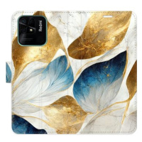 iSaprio flip pouzdro GoldBlue Leaves pro Xiaomi Redmi 10C