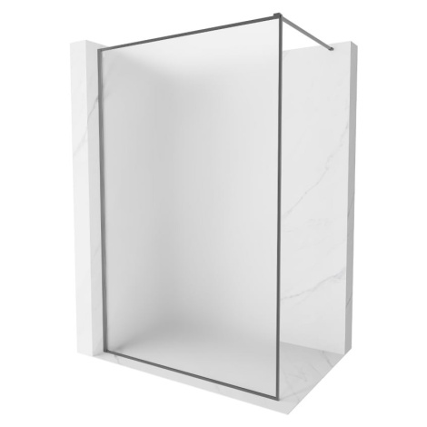 MEXEN/S Kioto-F Sprchová zástěna WALK-IN s rámem 80 x 202, dekor 8 mm, grafit metal 800-080-104-