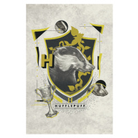 Umělecký tisk Harry Potter - Hufflepuff Crest, 26.7 × 40 cm