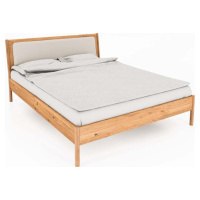 Dvoulůžková postel z dubového dřeva s čalouněným čelem 160x200 cm Pola - The Beds