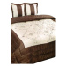 Spandex Luxusní saténový přehoz na postel 220 cm × 240 cm Zita hnědá/bílá