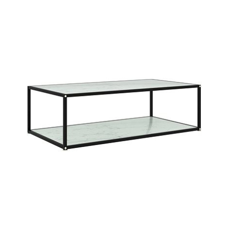 SHUMEE Konferenční stolek bílý 120 × 60 × 35 cm tvrzené sklo, 322904