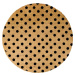 Černá kulatá rohožka z přírodního kokosového vlákna Artsy Doormats Dots, ⌀ 70 cm