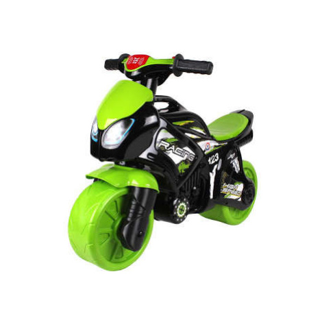Teddies motorka zeleno-černá plast na baterie se světlem se zvukem v sáčku 36x53x74cm