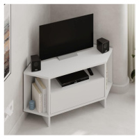 Rohový TV stolek Houseland Viva bílý