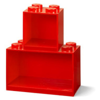 LEGO Brick závěsné police, set 2 ks - červená