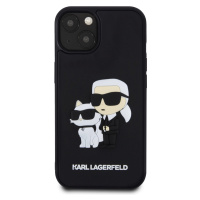 Zadní kryt Karl Lagerfeld 3D Rubber Karl and Choupette pro Apple iPhone 15 Plus, black