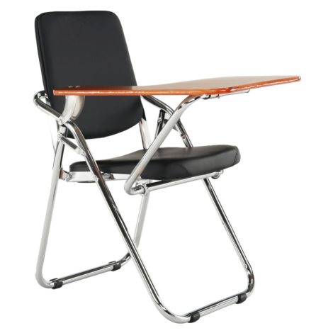Židle s deskou na psaní, černá/přírodní, SONER Tempo Kondela