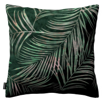 Dekoria Kinga - potah na polštář jednoduchý, stylizované palmové listy na zeleném podkladu, 43 x