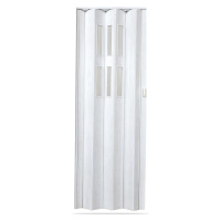 Shrnovací dveře Pioneer glass dub bílý 840mm
